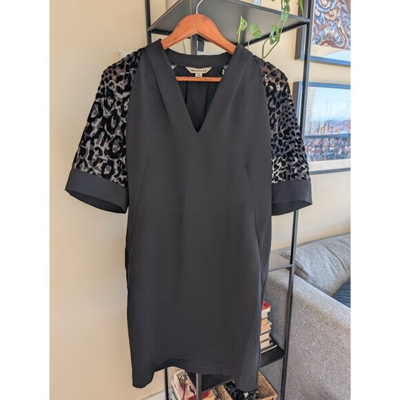 Whistles Black Lina Animal Dobby Dress - Picture 5 of 9